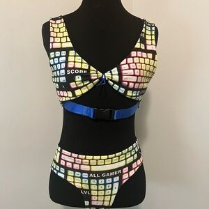 Colorful Gamer Print Rave Set - one of a kind (handmade)